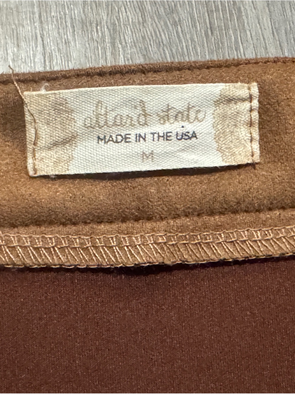 Altar'd State Brown Faux Suede Front-Zip Mini Skirt - Made in the USA - Picture 2 of 9